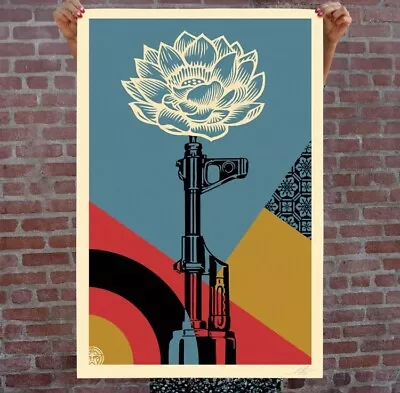 Shepard Fairey Obey Giant AK 47 LOTUS Signed Print MINT FREE SHIPPING • £122.57