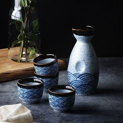 Japanese Tradition Sake Set Chinese Wine Household Cup Ceramic Set For Drinking • $15.21