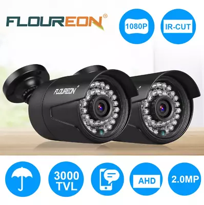 2 PACK Floureon Waterproof Security Camera 1080P; CCTV System Camera For DVR/NVR • $29.99