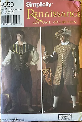 Simplicity 4059 Mens Renaissance Costume Shirt Pant Doublet Sewing Pattern XS-XL • $19.95