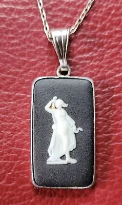 £24.99 • Buy Vintage Wedgwood Black Jasperware  Hygieia  Sterling Silver Pendant Necklace F66