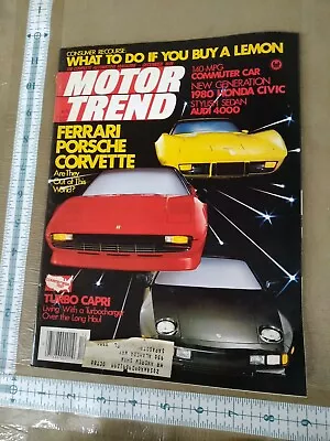 Motor Trend 1979 December Porsche Ferrari Corvette 1957-58-59 Ford Skyliners • $6.99