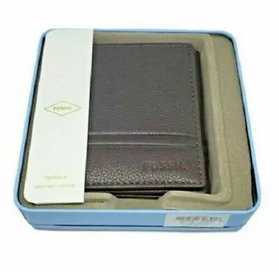 NEW Fossil Men's Wilder Trifold Brown Leather Wallet NWT NEW IN BOX • $23.95