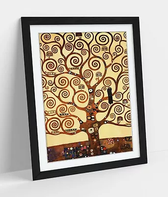 Gustav Klimt Tree Of Life Stoclet -art Framed Poster Picture Print Artwork- Gold • £37.99