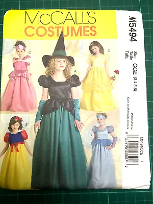 Princess & Witch Costume Fancy Dress Sewing Pattern NEW UNCUT McCalls M5494 3-6y • £7.50