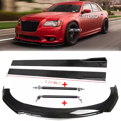 Car Front Bumper Chin Lip Splitter Side Skirt Strut Rods For Chrysler 300C SRT8 • $169.67