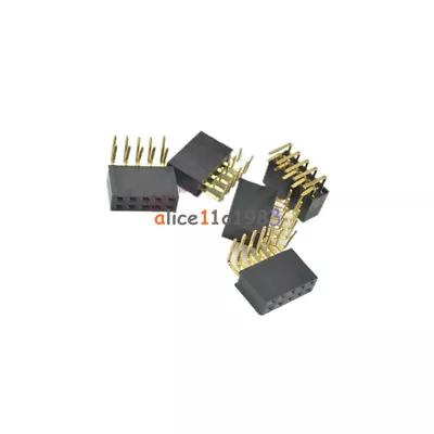 10PCS 2.54mm Pitch 2x5Pin Header Right Angle Female Double Row Socket Connector • $0.99