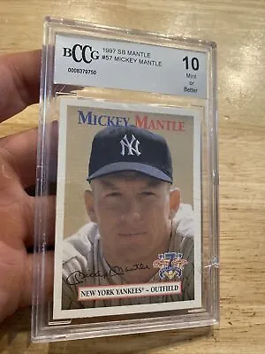 Mickey Mantle BCCG 10 Scoreboard GEM MINT 1997 Collector Card Cracked Case GIFT • $311