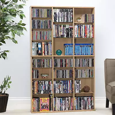 37 X60  Oskar Adjustable Wood Media Storage Shelf Bookcase Maple • $105.60