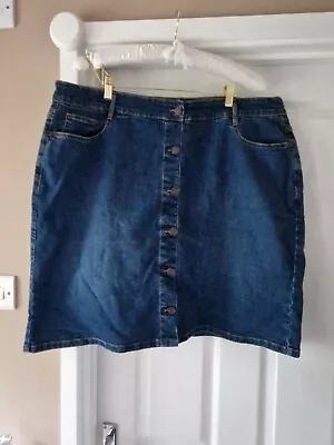  Skirt Size 22-24 Evans Denim Indigo Blue Stretchy Summer BNWOT😊post Offer  • £5