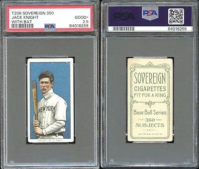 T206 Jack Knight With Bat  ~~ PSA 2.5  ~~ Sovereign 350 Back • $144.99