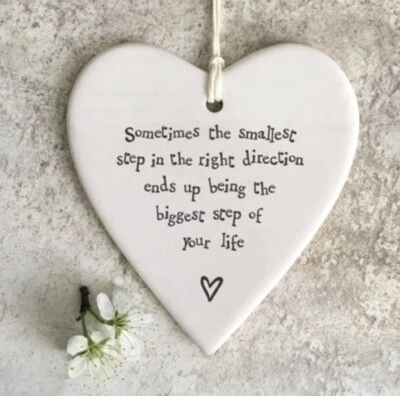 £4.49 • Buy East Of India - Porcelain Hanging Heart 'sometimes The Smallest Thing'