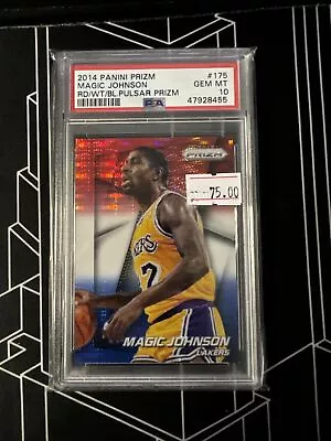 2014-15 Panini Prizm Red White And Blue Pulsar Magic Johnson #175 PSA 10 GEM MT • $75