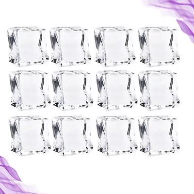  48 Pcs Artificial Ice Cubes Acrylic Crystals Ornaments Decorations • £17.69