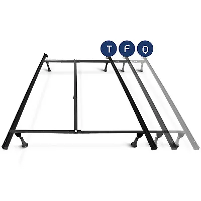 Metal Bed Frame Adjustable For Twin Full And Queen Size With Center Support Leg • $98.99