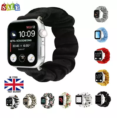 Best Apple Watch Straps Latest Scrunchie Fashion Band  For Series 12 11 10 9 8 • £3.79