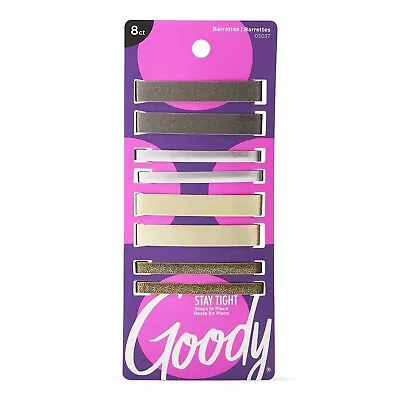 Goody Hair Barrettes Assorted Metallics 8-Count NEW • $5.99