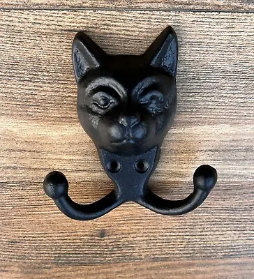 Vintage Look Cast Iron Wall Hook With Kitty Cat Face Design – 25830 • $14