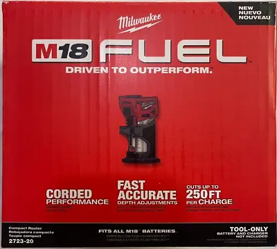 Milwaukee 2723-20 M18 Fuel Compact Router (bare Tool) NEW • $129