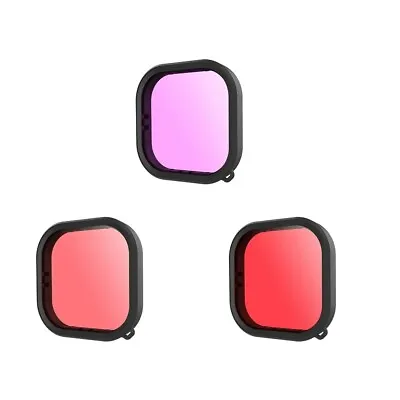 TELESIN 3 Lens Filters Light Red Red & Magenta For TELESIN Case HERO 11 10 & 9 • $22.95