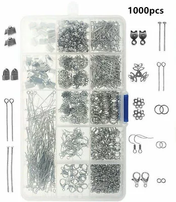 1000pcs Jewellery Making Supplies Kit Jump Rings Clasps Earring Necklace Repair • $12.59