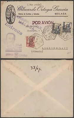 Spain Civil War 1938 - Cover Malaga To Germany - Censor P411 • $1