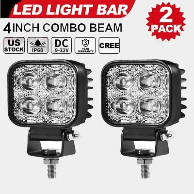 2Pcs 12V LED Work Light Bar Flood Spot Lights Driving Lamp Offroad Car Truck SUV • £12.21