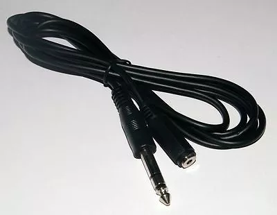 £2.75 • Buy 3.5mm Stereo Jack Socket To 6.35mm 1/4  Stereo Jack Plug Cable 1.8m