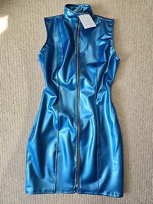 Bnwt Misfits Blue Latex Dress 12 • £26