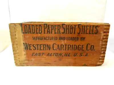 Vtg Western Cartridge Co Alton Ill Paper Shot Shells Wooden Box Crate 16 Gauge • $75