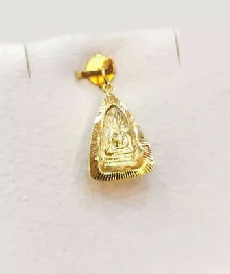 Amulet Thai Buddha Chinnarat Pendant Necklace (small) 90% Pure Gold Frame Ornate • $86.31