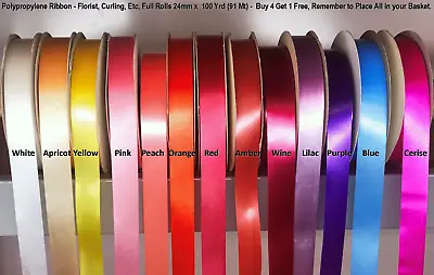 Poly Ribbon Florists Curling Full Reels 24mm X 100 Yds (91 Mt) Clearance Stock • £25