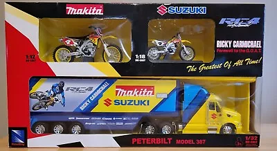 Ricky Carmichael Farewell GOAT 1:12 1:18 Motorcycle Semi Set Suzuki Makita NIB • $279