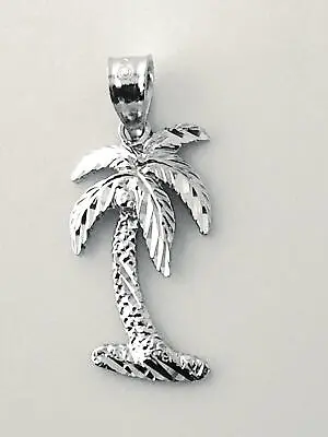 $52.50 • Buy 14K Solid White Gold Palm Tree Pendant W: 3/8”(9 Mm) L: 13/16” (21mm) C534-30