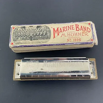 HARMONICA M.HOHNER Marine Band With Box A440 • $24.85