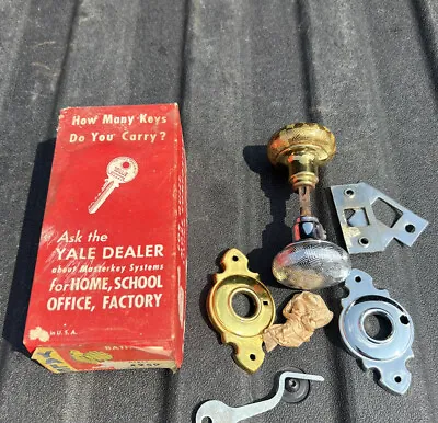 Vintage YALE Door Knob Set With Original Box R259 Cool Design • $54.99