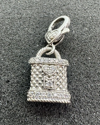 $50 • Buy Judith Ripka Charm Or Pendant Cz Heart Locket Signed Sterling Silver