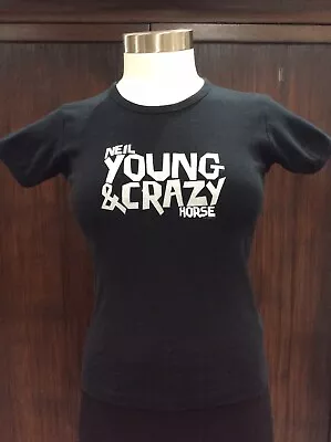 Women's NEIL YOUNG & CRAZY HORSE T-Shirt 100% Cotton Size PS New RARE • £27.02