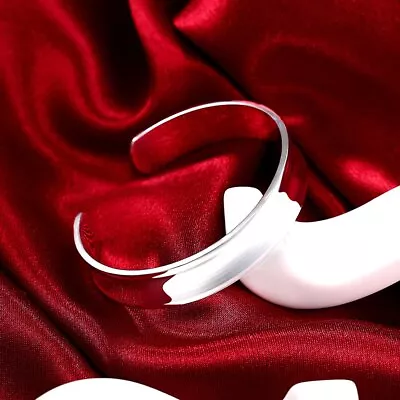 £2.38 • Buy 925 Sterling Silver Cuff Bangle Fine Charm Bracelet For Women Adjustable Wedding
