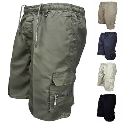 $7.52 • Buy Mens Elastic Waist Cargo Pockets Pants Shorts Work Wear Casual Short Trousers  ❀