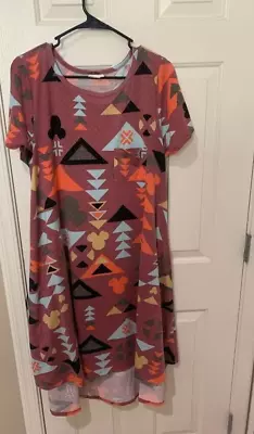 LulaRoe Disney Mae Dress Pocket - Minnie Mickey Mouse Aztec Print • $10.35