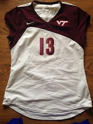 2009 Nike Virginia Tech Hokies Volleyball #13 White Game Worn Jersey • $14.99