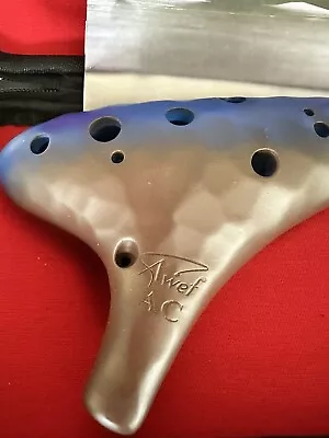 Awef 12-Hole Ocarina With Songbook  Brown/blue • $27