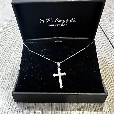 Diamond Cross And White Gold Pendant Macy’s • $63.75