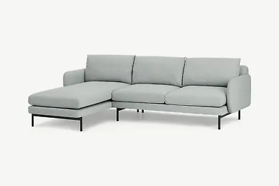 £800 • Buy Left Hand Facing Chaise End Corner Sofa, Venetian Grey Weave