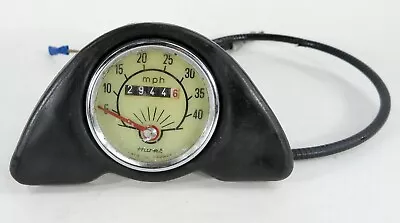 Vintage HURET 40 MPH Moped Speedometer Odometer Assembly Used TESTED & WORKING • $51.80