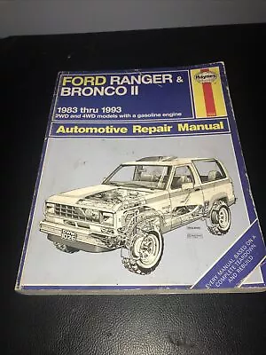 Haynes 36070 1026 Repair Manual For Ford Ranger & Bronco II 2WD 4WD 1983 - 1992 • $5.99