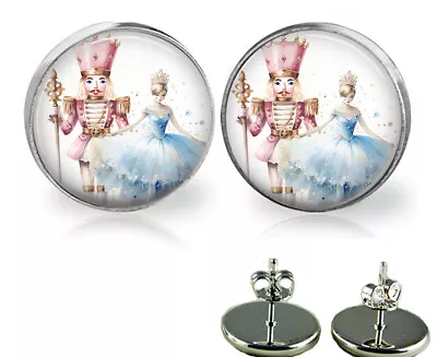 Nutcracker Ballet Dancer Keepsake Sugar Plum Fairy Stud Earrings Gift In 3 Sizes • $11.95