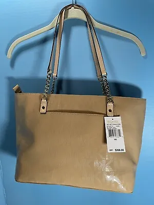 Michael Kors Beige Patent Leather-Signature Embossed-Jet Set Tote/Handbag NEW • $105