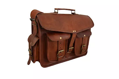 Leather Backpack Convertible Messenger Bag 13  Laptop Satchel Rucksack Briefcase • £59.26